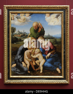 Rafael (1483-1520). Pintor italiano. La Sagrada Familia Canigiani Canigiani o Madonna. 1507-1508. Alte Pinakothek. Munich. Foto de stock