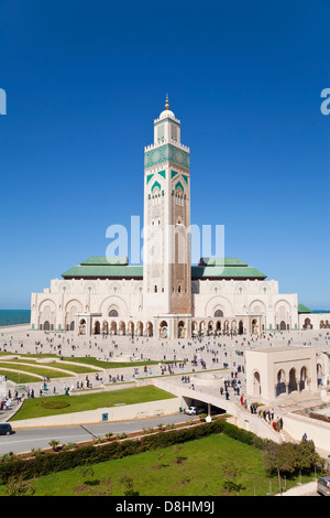 Mezquita de Hassan II, la tercera mezquita más grande del mundo, en Casablanca, Marruecos, Norte de África Foto de stock