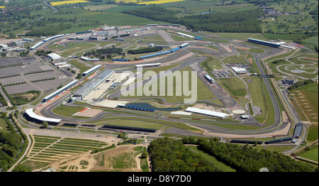 Vista aérea del circuito de carreras de Fórmula Uno de Silverstone en Northamptonshire Foto de stock