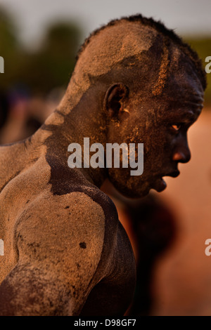 Lucha tradicional de Senegal, Senegal, África Dionewar Foto de stock