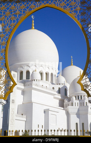El Jeque Zayed Bin Sultan Al Nahyan Mezquita, Abu Dhabi, Emiratos Árabes Unidos, Oriente Medio Foto de stock