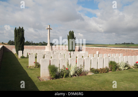 El Cementerio Militar Rancourt CWGC, Somme, Picardía, Francia. Foto de stock