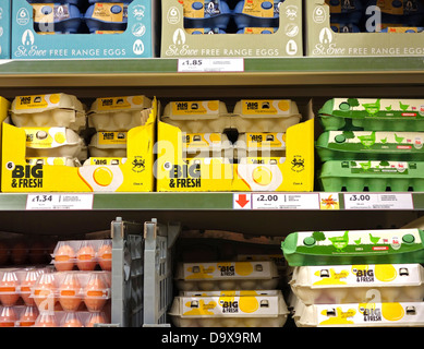 Los huevos en venta en un supermercado británico