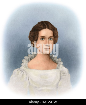 Retrato de Letitia Tyler, primera esposa del presidente John Tyler. Grabado pintado digitalmente Foto de stock