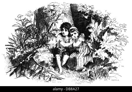  Literatura, cuento de hadas, hermanos Grimm, Hansel y Gretel, después de dibujo por Philip Grot Johann (