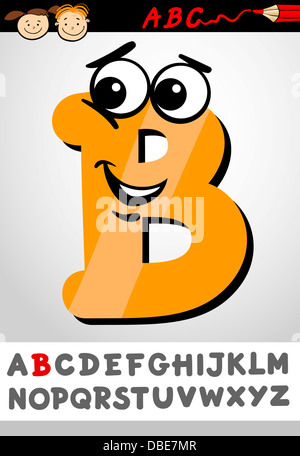  Ilustración de dibujos animados lindo letra mayúscula B del alfabeto para Niños Educación Fotografía de stock