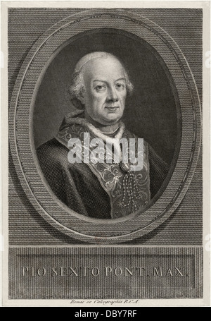 Pío VI (1717 - 1799), 250º Papa de la Iglesia Católica Romana. Foto de stock