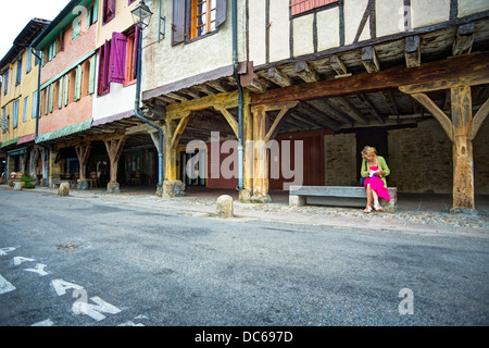 La antigua ciudad de Mirepoix en el midi-Pirineos Francia Foto de stock