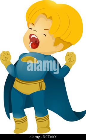 Ilustración de gritos Chiquillo Boy superhéroe