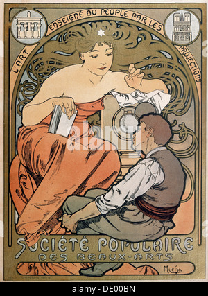 Cartel de la Société Populaire des Beaux Arts, 1897. Artista: Alphonse Mucha