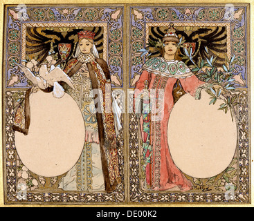 La ilustración de libros, 1890. Artista: Alphonse Mucha