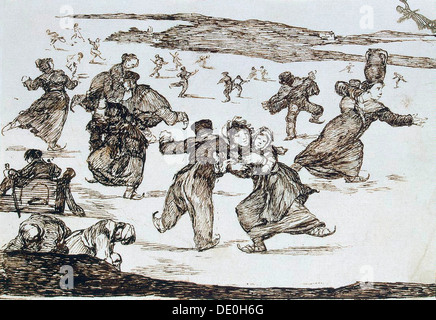 'Skaters', entre 1812 y 1823. Artista: Francisco de Goya