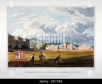 Real Academia Militar de Woolwich, Kent, 1821. Artista: George Hawkins Foto de stock