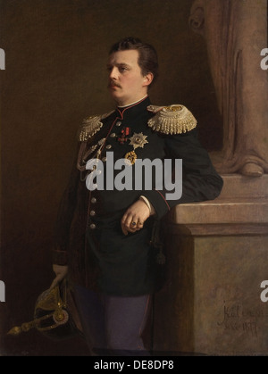 Retrato del Gran Duque Vladimir Alexandrovich de Rusia (1847-1909), de 1880. Artista: Kramskoi, Ivan Nikolayevich (1837-1887) Foto de stock