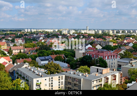 Vista desde la parte superior de la torre de agua en la plaza de San Stephan Szeged Hungría Csongrad región Foto de stock