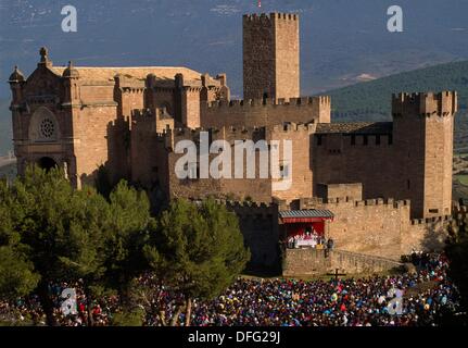 "Javierada" peregrinación al Castillo de Javier, en Navarra, España