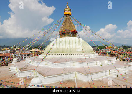 Budista Stupa de Boudhanath, Katmandú, Nepal, Asia Foto de stock