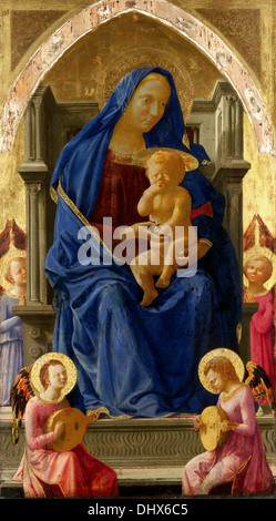 La Virgen y el Niño - de Masaccio, 1426 Foto de stock