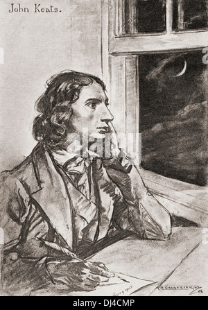 John Keats, 1795 - 1821. El poeta romántico inglés. Foto de stock