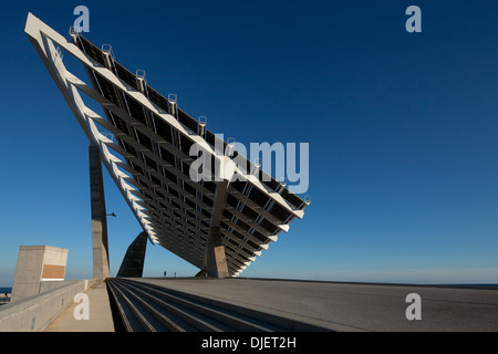 Panel solar, el Parc del Forum, Barcelona Foto de stock