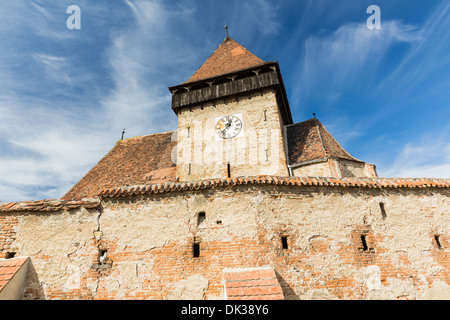 Iglesia fortificada de Axnte Sever, Transilvania Rumania Foto de stock