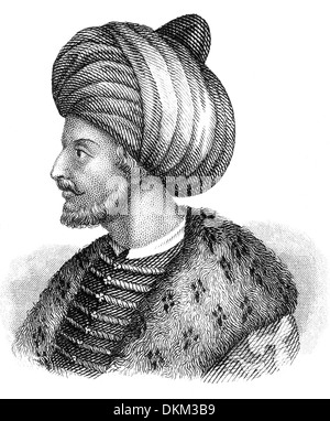 Retrato de Mehmed II, el Conquistador, 1432 - 1481, el sultán otomano, Foto de stock