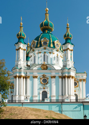 La Iglesia de San Andrés en Kiev, capital de Ucrania. Foto de stock