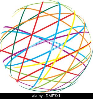 Esfera abstracta de líneas de color