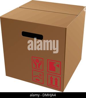 Mantenimiento Manchuria Aja Envases de cartón con símbolos Imagen Vector de stock - Alamy