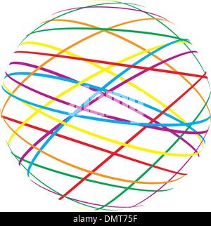 Esfera abstracta de líneas de color