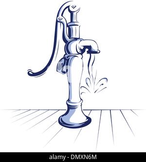 Grifo de agua antiguos dibujos animados Imagen Vector de stock - Alamy