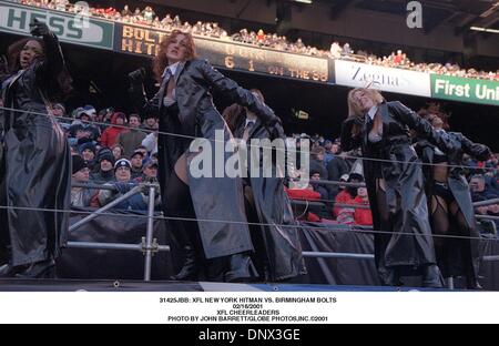 Febrero 16, 2001 - 31425JBB: NUEVA YORK XFL HITMAN VS. Tornillos de Birmingham.16/02/2001.XFL de porristas. JOHN BARRETT/ 2001(Crédito Imagen: © Globe Photos/ZUMAPRESS.com)