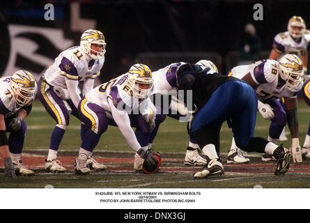 Febrero 16, 2001 - 31425JBB: NUEVA YORK XFL HITMAN VS. Tornillos de Birmingham.16/02/2001. JOHN BARRETT/ 2001(Crédito Imagen: © Globe Photos/ZUMAPRESS.com)