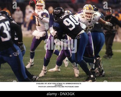 Febrero 16, 2001 - 31425JBB: NUEVA YORK XFL HITMAN VS. Tornillos de Birmingham.16/02/2001. JOHN BARRETT/ 2001(Crédito Imagen: © Globe Photos/ZUMAPRESS.com)