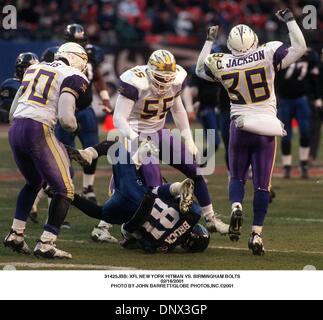 Febrero 16, 2001 - 31425JBB: NUEVA YORK XFL HITMAN VS. Tornillos de Birmingham.16/02/2001. JOHN BARRETT/ 2001(Crédito Imagen: © Globe Photos/ZUMAPRESS.com)