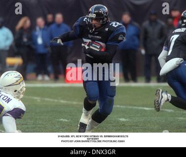 Febrero 16, 2001 - 31425JBB: NUEVA YORK XFL HITMAN VS. Tornillos de Birmingham.16/02/2001. JOHN BARRETT/ 2001(Crédito Imagen: © Globe Photos/ZUMAPRESS.com)