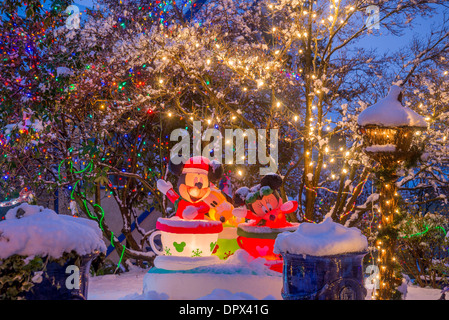 Mickey Mouse, Minnie y Goofy, Navidad, visualización
