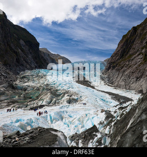 El paisaje en el glaciar Franz Josef. Alpes del Sur, Costa oeste, Isla del Sur, Nueva Zelanda. Foto de stock