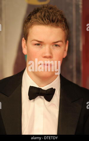 Londres, Reino Unido, 16/02/2014 : Alfombra Roja en los EE British Academy Film Awards. Las personas Foto: Will Poulter. Foto por Julie Edwards