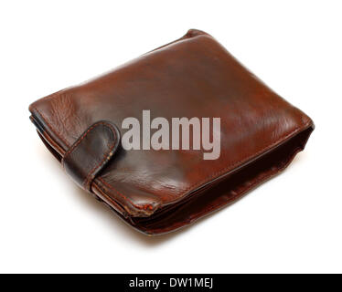Monedero de cuero marrón antiguo