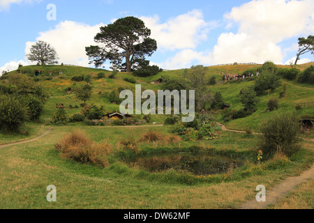 Hobbit y el señor de los anillos plató, Hobbiton, Broadway, Matamata, Nr Cambridge, región de Waikato, Isla del Norte, Nueva Zelanda
