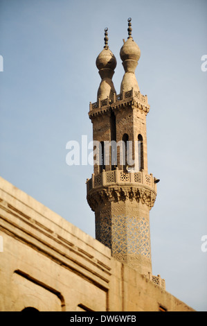 Minarete de la mezquita de al-Azhar, en El Cairo, Egipto Foto de stock