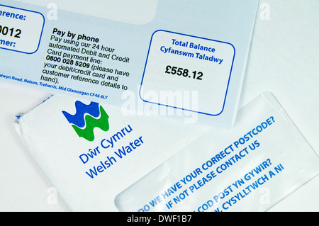 Welsh Water Dwr Cymru factura del agua. Foto de stock