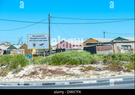 Proyecto de vivienda en Khayelitsha, Ciudad del Cabo, Western Cape, Sudáfrica Foto de stock