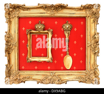 Hermoso cuadro , decoradas marco dorado Fotografía de stock - Alamy