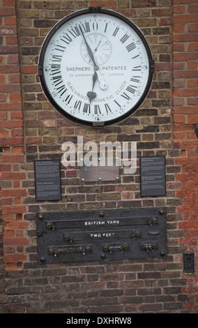 Veinticuatro horas y unidades de medida británica, Royal Observatory Greenwich, Londres, Inglaterra Foto de stock