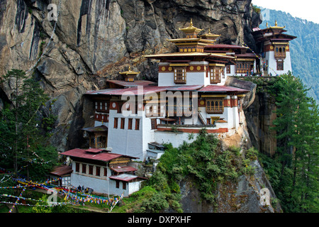 Tiger's Nest Monasterio Palphug Taktsang, monasterio, Paro, Bhután Foto de stock