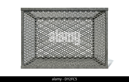 de acero rectangulares cubiertos malla romboidal cables aislados en un fondo blanco Fotografía de stock - Alamy