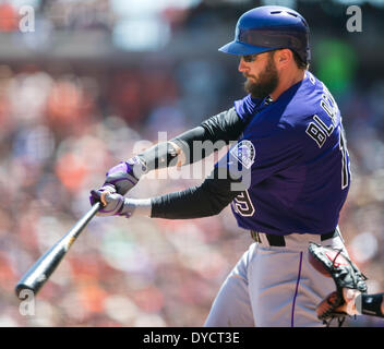 Colorado Rockies right fielder Charlie Blackmon (19) warms up before a  baseball game against the New York Mets on Friday, Aug. 26, 2022, in New  York. (AP Photo/Jessie Alcheh Stock Photo - Alamy