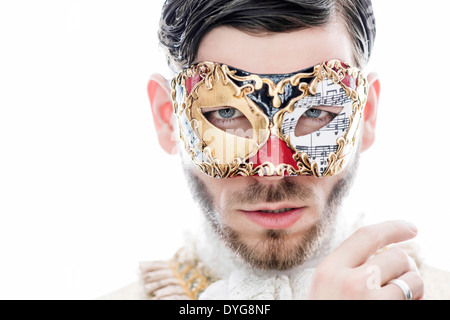 Hombre con misteriosa máscara veneciana: fotografía de stock © outsiderzone  #93936328